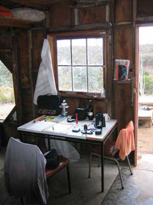 At a friend's shack: time to work