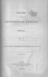 Geological Survey of India 1876: title page